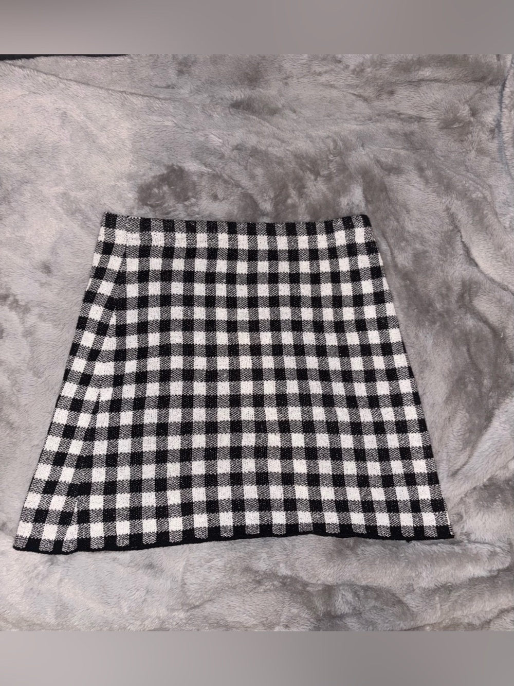 Dex Black & White Gingham Mini Skirt